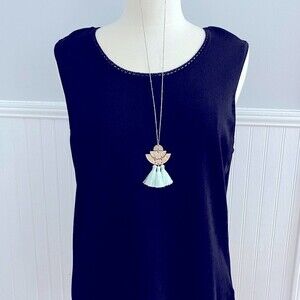 City Girl intricately designed adorable & versatile black top!